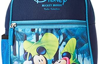 Kuber Industries Polyester Disney Print Unisex School Bag|Kids School Backpack|School Bag for Girls, Boys|Disney Mickey Minnie|Blue