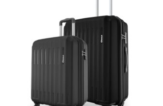 Safari Genius Alley Set of 2 (Cabin + Medium) Trolley Bags Hard Case Polypropylene, 4 Spinner Wheels, 360 Degree Wheeling Luggage, Travel Bag, Suitcase for Travel, Trolley Bags for Travel, Black