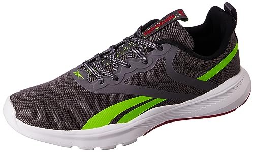 Reebok Mens Amplified Runner M ASH Grey/Lime Slime/Black/Vector RED R Sneaker – 6 UK (IQ6632)