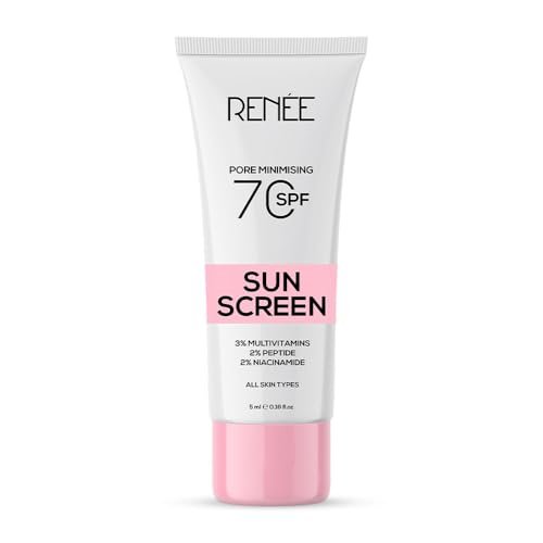 RENEE Pore Minimizing Sunscreen for All Skin Type Spf 70 With 2% Niacinamide, 2% Peptide & 3% Multivitamins, 5Ml