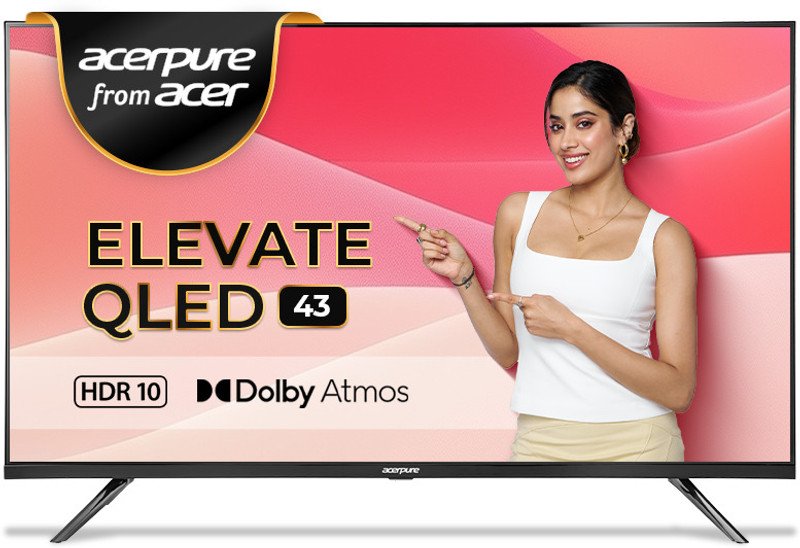 acerpure by Acer Elevate Tv 108 cm (43 inch) QLED Ultra HD (4K) Smart Google TV with Bezel-Less | Google OS | VRR | ALLM | Dolby ATMOS(AP43UG51QEVTD)