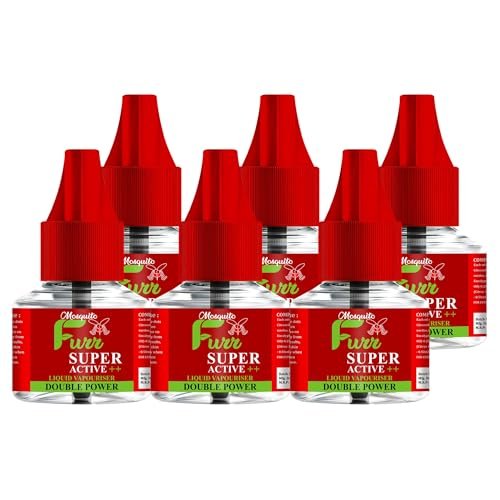 Mosquito Furr Mosquito Repellent Refill, Mosquito Liquid,Mosquito Killer,Super Active++ Double Power Liquid Mosquito Vaporiser Refill (45ml,Pack of 6)