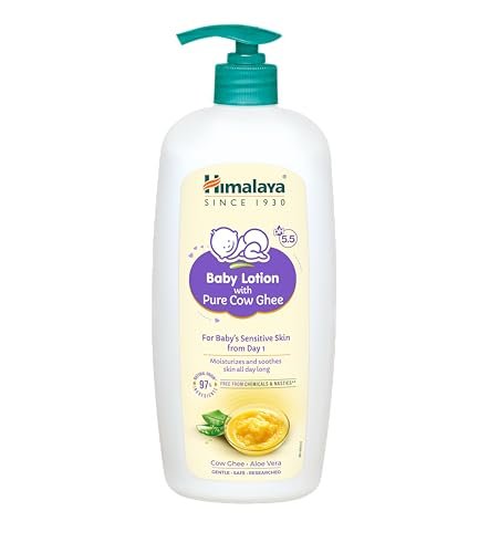 Himalaya Baby Lotion With Pure Cow Ghee 700Ml|Ph5.5|Pure Ghee|Aloe Vera|Safe For Newborns|For Baby’s Sensitive Skin|No Parabens|No Phthalates|No Mineral Oil|No Synthetic Color|Dermatologically Tested
