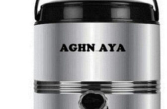AGHNAYA Steel Hot and Cold Water Dispenser I 5 Liter Size I PU Insulated Thermosteel 5000 ml Flask(Pack of 1, Silver, Steel)