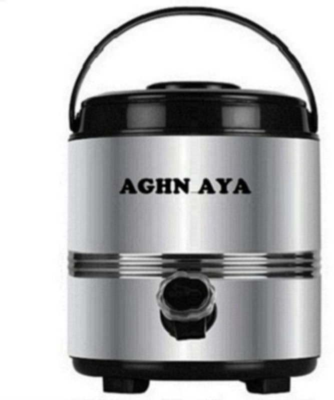 AGHNAYA Steel Hot and Cold Water Dispenser I 5 Liter Size I PU Insulated Thermosteel 5000 ml Flask(Pack of 1, Silver, Steel)