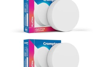 Crompton Platina Star Stylus Surface Panel 6W LED Round (Pack of 2, Warm White)