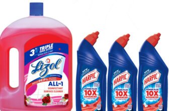 Lizol Disinfectant Surface Cleaner Floral 2L and Harpic Power Plus (1L x3) Original Liquid Toilet Cleaner(4 x 1.25 L)