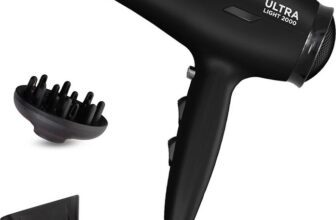 Ikonic Professional Ultra Light 2000 | 2 Speed & 3 Heat Settings with Cool Shot | Sonic Technology Hair Dryer(2000 W, Black)