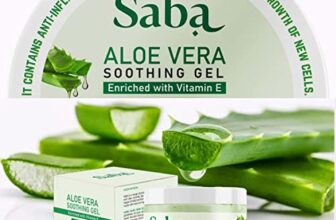 Saba 99% Natural Pure & Organic Aloe Vera Gel Non Sticky Multi Purpose Face, Skin and Hair – Vegan, Sun burn relief, Hydrating Moisturizing 260 gm (Paraben free)