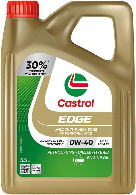 Castrol EDGE 0W-40 Advanced Full Synthetic Engine Oil for Cars | ACEA C3 | Full-Synthetic Engine Oil(3.5 L, Pack of 1)