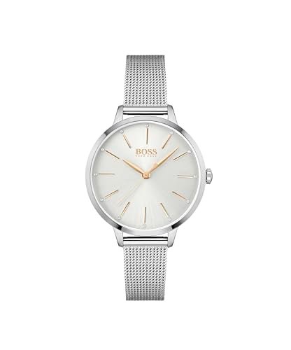 Hugo Boss Stainless Steel Symphony Analog Silver Dial Women Watch-1502611, Silver Band