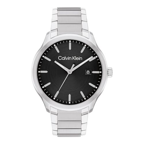 Calvin Klein Define Qtz Basic Calendar Black Round Dial Men’s Watch|Stainless Steel Material|Silver Color Band – 25200348