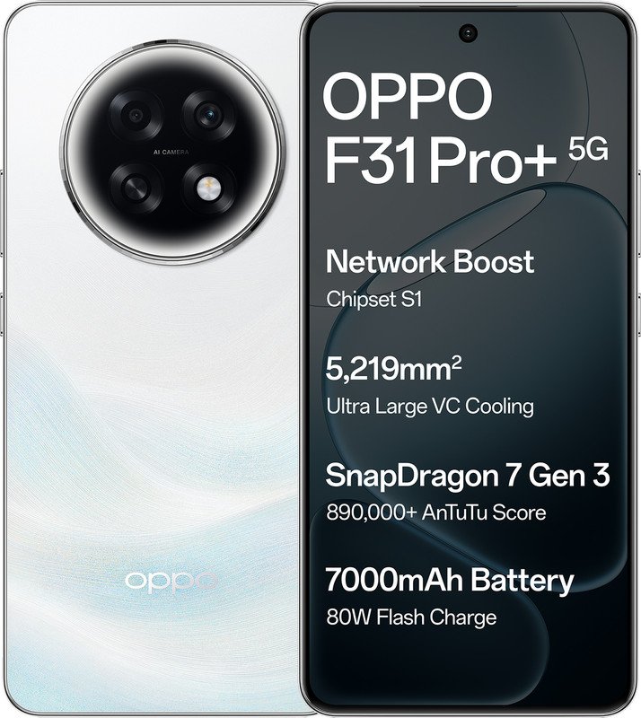 OPPO F31 Pro+ 5G (Himalayan White, 256 GB)(8 GB RAM)