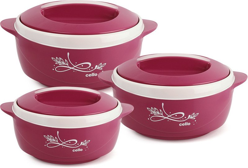 cello Sapphire Pack of 3 Thermoware Casserole(500 ml, 1000 ml, 1500 ml)