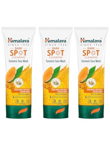 Himalaya Dark Spot Clearing Turmeric Face Wash | Reduce dark spots in 7 days | Organically sourced & Cold-pressed turmeric | 100ml (Pack of 3)