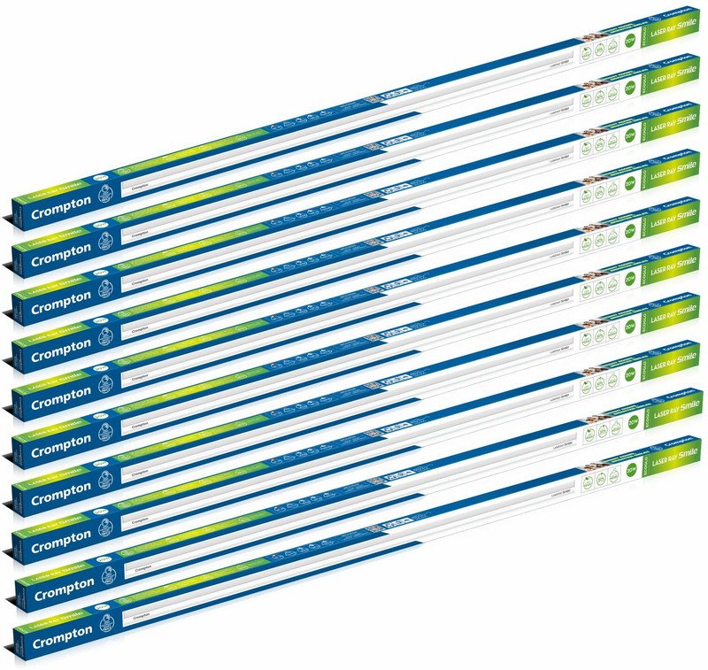 Crompton Laser Ray Smile 20W 20 W 121 cm Tube Light(White, Pack of 10)