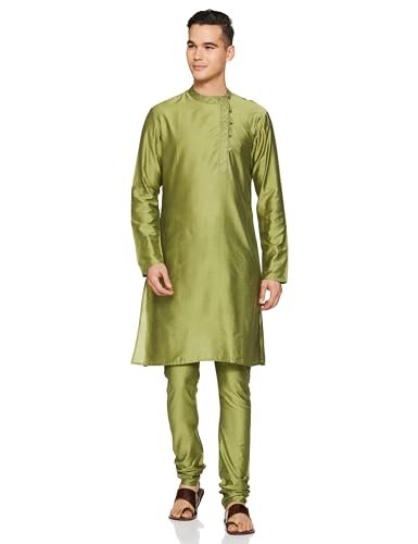 Amazon Brand – Symbol Men’s Kurta Sets (SY-A22-MNA-ETK-02A_Mehndi.Green_XL)