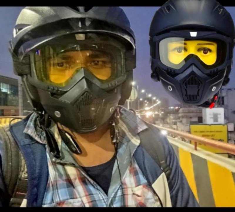 Steelbird Air 100% Goggle Face Mask Anti Scratch UV Protective Face Mask Motorbike Helmet Motorbike Helmet(Yellow)