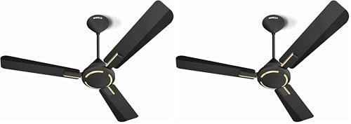 Havells 1200Mm Ambrose Es Ceiling Fan|Premium Matt Finish, Decorative Fan, Elegant Looks, High Air Delivery, Energy Saving, 100% Pure Copper Motor|2 Year Warranty|(Pack Of 2, Midnight) 1 Star