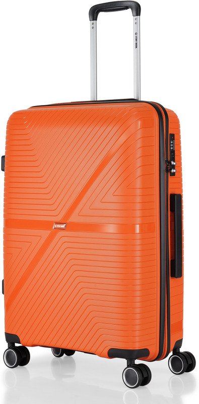 Stony Brook by Nasher Miles Axis Hard-Sided Polypropylene Check-in Luggage Orange 24 inch |65cm Trolley Bag Check-in Suitcase 8 Wheels – 24 inch