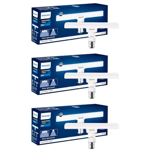 Philips 9W LED T-Bulb | Bulb Base : B22, Colour : Cool Day Light, Pack of 3