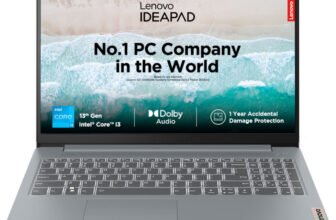 Lenovo IdeaPad Slim 3 Intel Core i3 13th Gen 1315U – (8 GB/512 GB SSD/Windows 11 Home) IdeaPad Slim 3 15IRU8 Thin and Light Laptop(15.6 Inch, Arctic Grey, 1.62 Kg, With MS Office)
