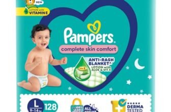 Pampers Complete Skin Comfort | Pant Style Diaper Large, 128 Count| Anti Rash with 100% protection from leakage upto 12 hrs