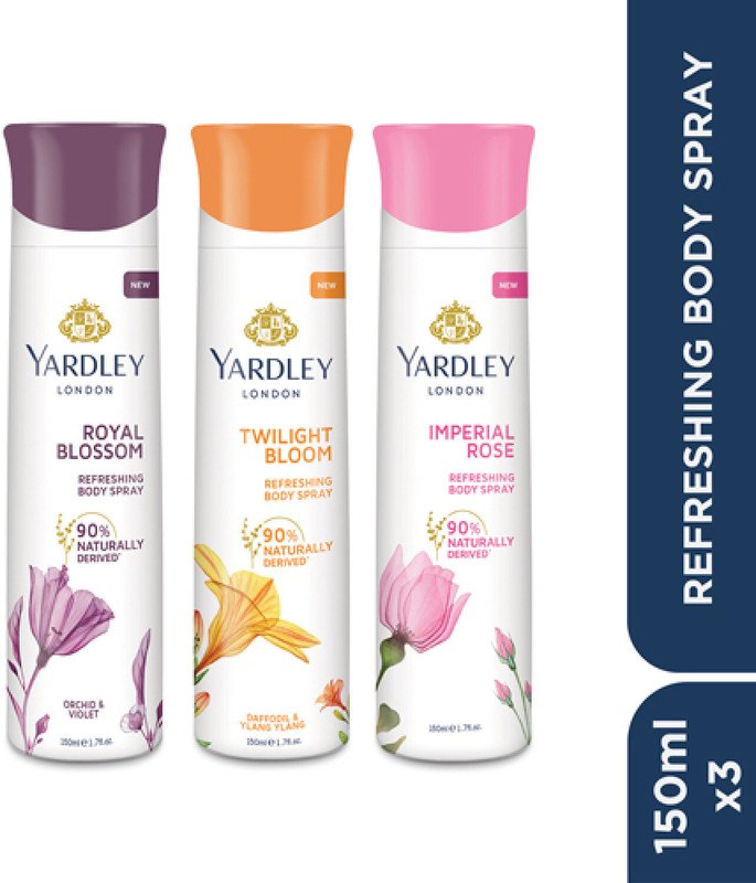Yardley London Body Spray Tripack Body Spray  –  For Women(450 ml, Pack of 3)