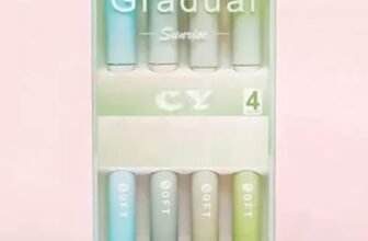 WINDSELL Aesthetic Cute Highlighter Pen, Pastel Marker Set, No Bleed Marker Pens with Chisel Tip and Water-based Ink Quick Dry Pen for School/Office Supplies/Aesthetic Stationery (Set of 4) (Green)