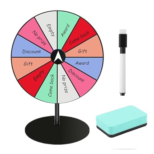Spin The Wheel Game, Spinning Wheel, Spin Wheel 8-Inch Dry Erase Roulette Tabletop for Events