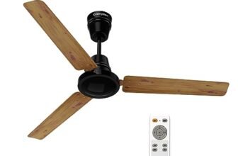 Crompton Energion HS Wood 1200mm (48 inch) High Speed 5S Energy Efficient BLDC Ceiling Fan (Light Pinewood), Pack of 1