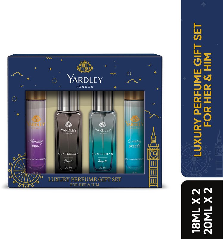 Yardley London Luxury Perfume Gift Set for Her & Him| 18ml x 2 + 20ml x 2 Combo Set(Set of 4)