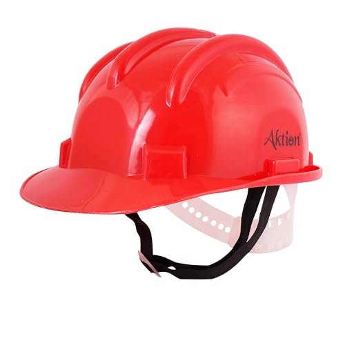 Aktion AK H11_RED Safety Helmets Nape Type, IS 2925:1984 Color: Red, Pack of 15