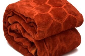 BENAVJI Mink Floral Embossed Super Soft AC Bed Velvet for Winter Blanket (Double, Rust)