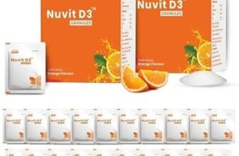 The Old Natural Nuvit D3 Granules 60,000 IU – Cholecalciferol Sachets – Orange Flavour – 10 Sachets (10 x 1 g)– Pack of 2
