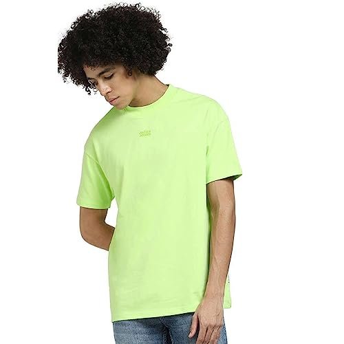 JACK & JONES Men Relaxed Fit T-Shirt (Tender Shoots (Green)_M)