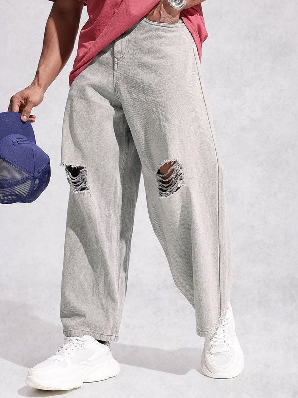 WROGN Boot-Leg Men Grey Jeans