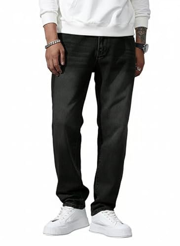 Dolsia Trends Women’s Mid Rise Straight Leg Stretch Denim Jeans | Ripped Distressed Faded Wash Cotton Blend Trousers (DT_MJ01_26_A) Ink Black