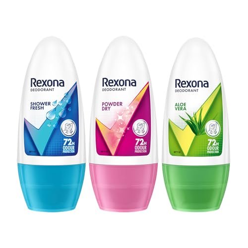 Rexona Women Underarm Roll-On Deodorant Combo of 3 | Aloe Vera, Shower Fresh & Powder Dry Underarm Roll on (50ML each)