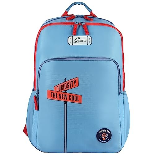 Gear Ambition 37L Large Water Resistant 4 Compartment School Backpack/Casual Daypack/Travel Pack for Boys, Girls, Unisex (Blue-Red)