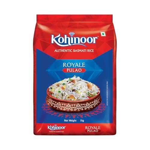 Kohinoor Pulao Basmati Rice, 1 kg | Long-Grain Basmati (Cooked grain up to 18 mm) | Aromatic & Flavorful Rice | Ideal for Pulao