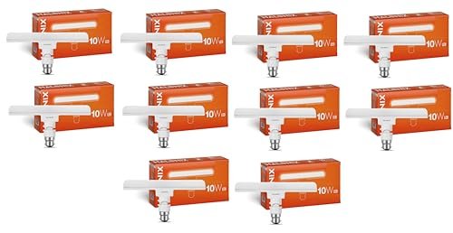 Halonix 10 Watts B22d Led bulb Mini tube Light |Color- Cool White | Base-B22 | Pack of 10 |