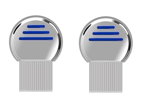 New Stainless Steel lice comb Treatment for Head Egg Removal Metal Easy to Use Reusable for School Kids Women and Girls |Random Color- (Pack of 2)
