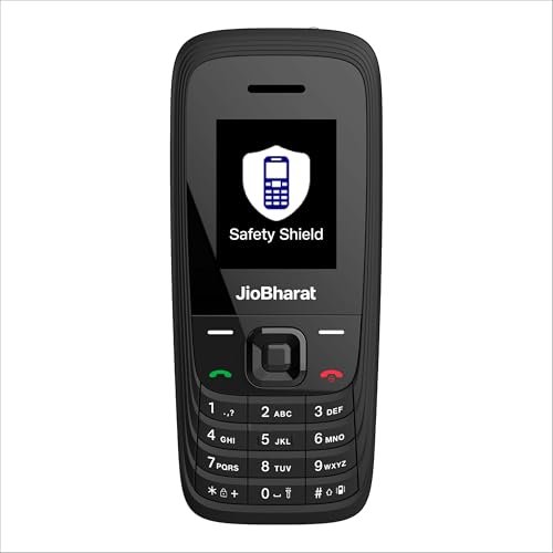 JIO JioBharat V4 4G Keypad Phone with Safety Shield Feature, JioTV, JioHotstar, JioSaavn, JioPay (UPI & SoundPay), LED Torch, Digital Camera, 1000mAh Battery | Black | Locked Network