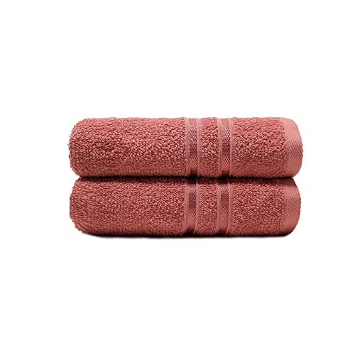 MYTRIDENT Comfort Living Hand Towels, 100% Cotton, Highly Absorbent, Super Soft, 2 Piece Set, 400 GSM, Gym, Spa -Apple Red