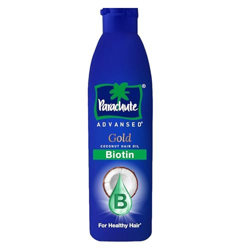 Parachute Advansed Gold Biotin & Coconut Hair Oil | Deep Nourishment for Fuller Hair| No Paraben or Silicone | 300ml
