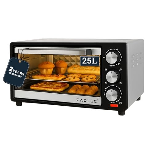 Cadlec MultiChef Multi-Function OTG for Kitchen, 25 Litre, 1300W, Oven Toaster Griller, Adjustable Temperature & Timer, Bake, Grill & Toast, Oven for Baking – Silver