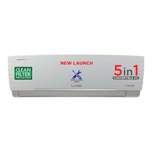 Lloyd 1.5 Ton 3 Star Inverter Split AC (6 in 1 Convertible, Cools Even at 52°C, Copper, Anti-Viral + PM 2.5 Filter, White, GLS18I3FWGSC)