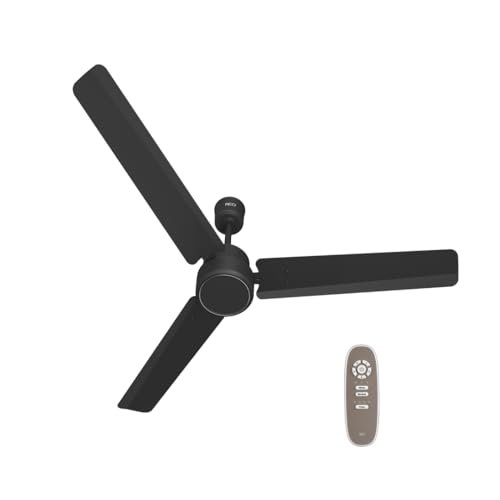 REO By Havells BLDC 1200MM Ceiling Fan “Fixed Price Always” | Air Flow: 220 CMM| Speed: 350 RPM| Reverse Rotation Mode| Timer Setting| 2 Year Door Step Warranty By Manufacturer (Energex, Matte Black)