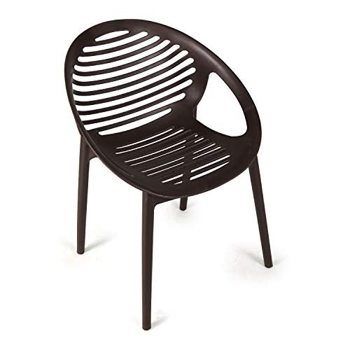 Cello Abacus Chair Set Pack of 6 – Ice Brown | Strong and Durable | Easy to Clean | Chair for Living Room, Bed Room, Kitchen, Office Room, Outdoor | 3 Years Warranty